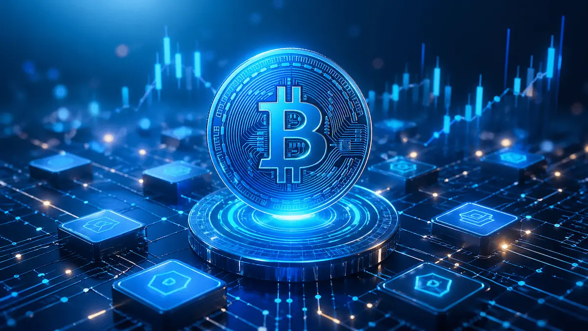 Entorno futurista de criptomoneda y tecnología