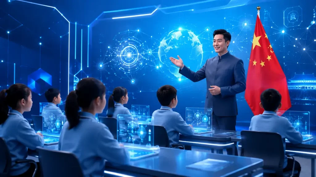 China aula futurista con tecnología avanzada