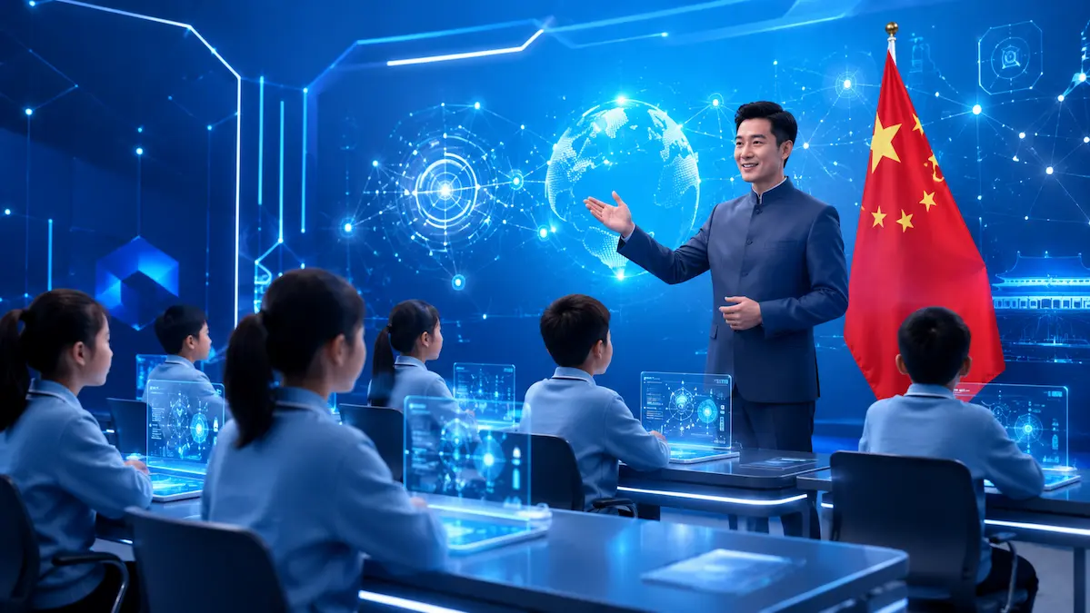 China aula futurista con tecnología avanzada