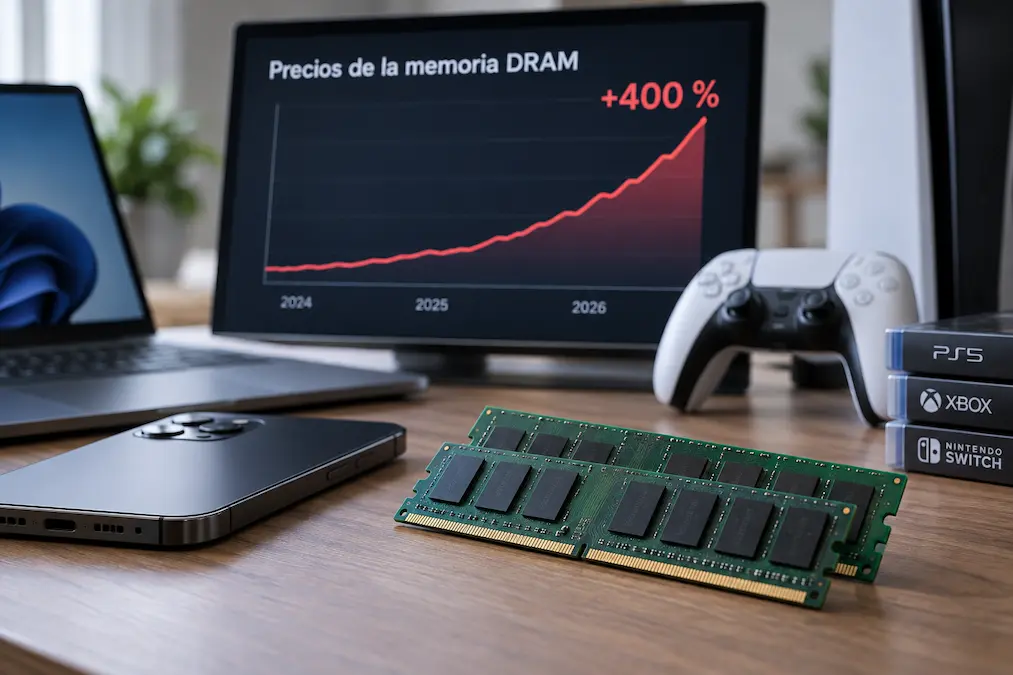 Crisis mundial de memoria DRAM y subida de precios de RAM en móviles, ordenadores y consolas