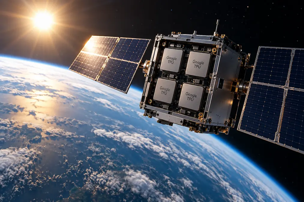 Satélite experimental de Project Suncatcher con chips TPU de Google y paneles solares en órbita terrestre